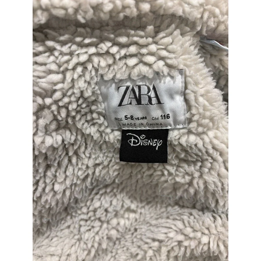 Zara Kids Girl Denim Sherpa Jacket Minnie Mouse Walt Disney 5/6 Jean